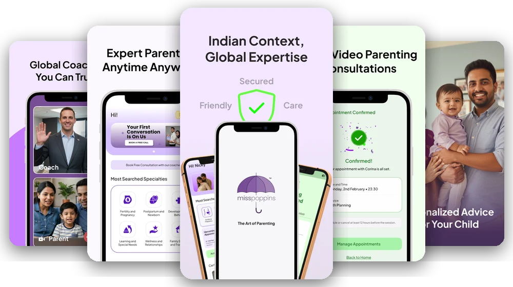 MissPoppins app screens